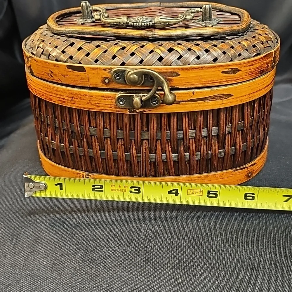 Set of Three Woven Wooden Baskets